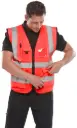 BEESWIFT EXECUTIVE VEST RED – Raudona aukšto matomumo darbo liemenė (Hi-Vis Class 2)