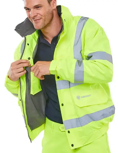  BOMBER JACKET FLEECE LINED – Pašiltinta Hi-Vis striukė su gobtuvu (Class 3, EN 343)