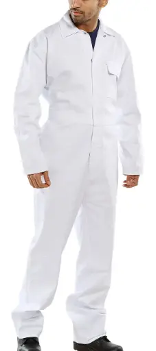 BEESWIFT C/D BOILERSUIT WHITE – Baltas darbo kombinezonas iš 100 % medvilnės