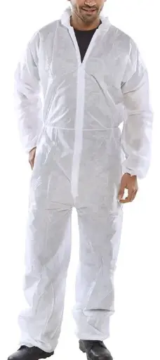 BEESWIFT POLPROP DISP B/SUIT WHITE – Vienkartinis kombinezonas iš neaustinio audinio (33 g/m² SMS)