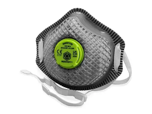 [BBMMP2CVDN] BEESWIFT BBP2CV MESH MASK – FFP2 respiratorius su tinkleliu, vožtuvu ir anglies kvapų filtravimu