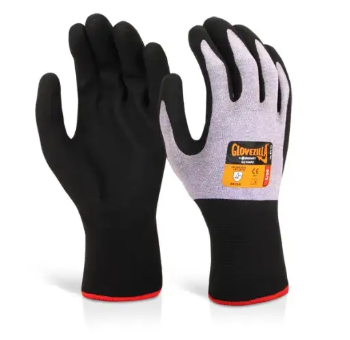 Beeswift Glovezilla purpurinės pirštinės su nitrilo putų danga