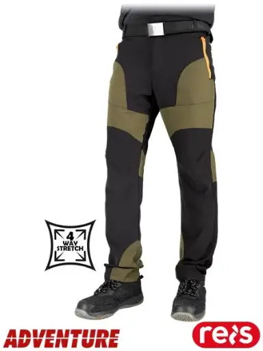 Vyriškos darbo kelnės khaki iš 4 krypčių tamprios medžiagos – lengvumas, mobilumas ir komfortas 