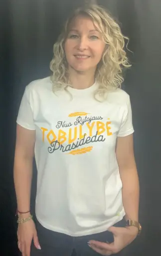 Moteriškos maikutės "Nuo rytojaus prasideda tobulybė"